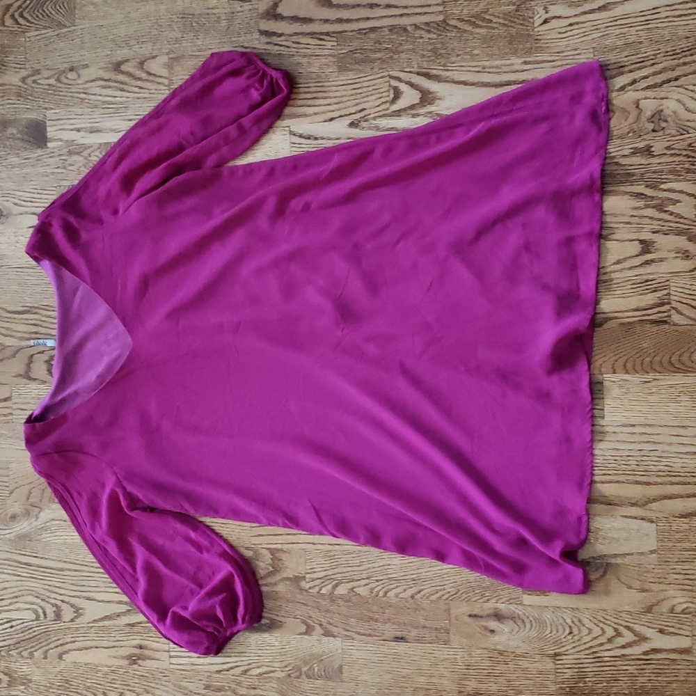 (S) Lulu's Poet Cutout Sleeve Romantic Mini to Midi Flowy Solid Color V Neck